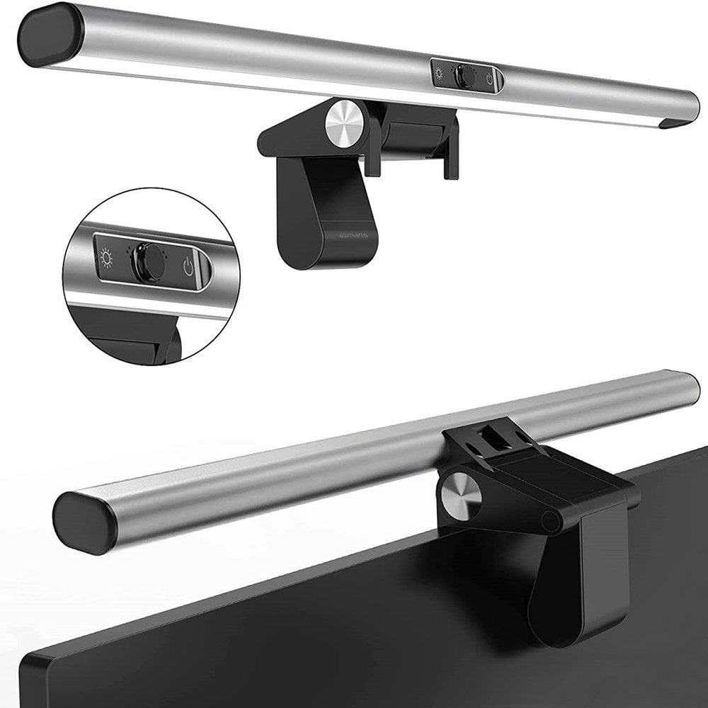 4Smarts 2-in-1 LED Skærmlampe m. 1080p Webcam - Sølv