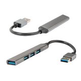 4smarts 4-i-1 Hub USB-A 3 x USB 2.0 & 1 x USB 3.0 - Space Grey