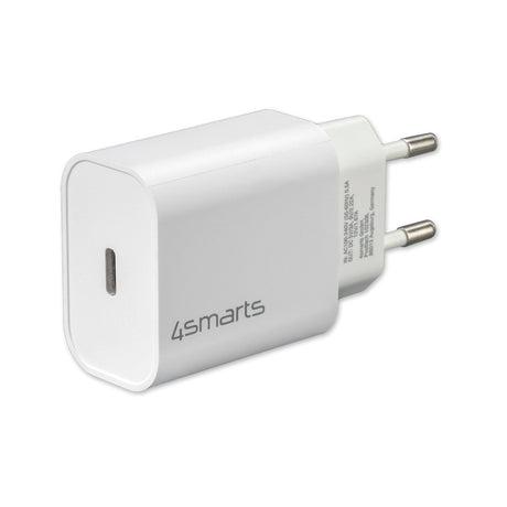 4smarts VoltPlug PD 20W USB-C Vægoplader m. Kabel  - Hvid