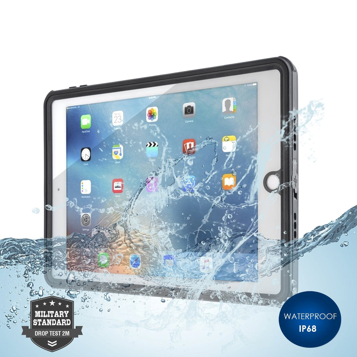 iPad 9.7 (2018 / 2017) 4smarts Rugged Waterproof Case Stark (Vandtæt Cover) - Black