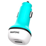 Pantone Biloplader 20W med USB-C & USB-A - Turkis