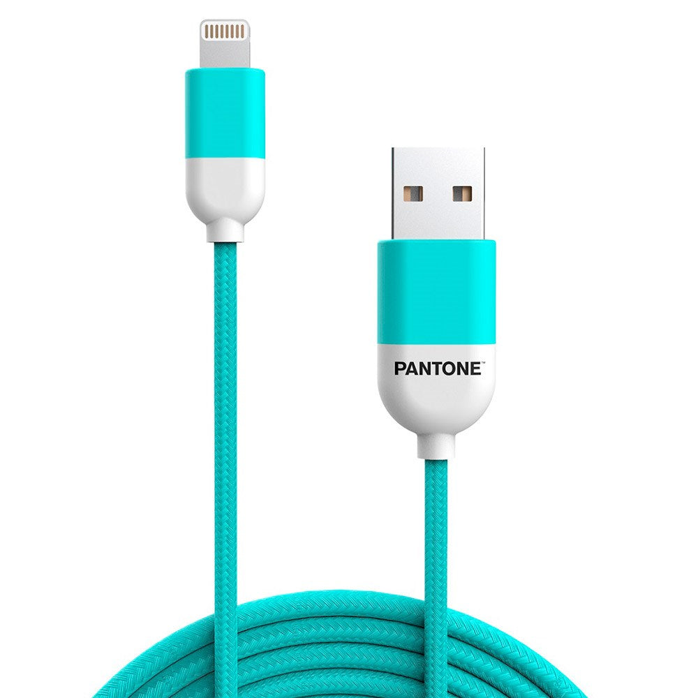 Pantone USB-A til Lightning Kabel 12W - MFI - 1.5m - Turkis