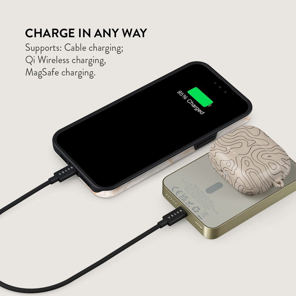 Burga MagSafe PowerBank 5000mAh m. Trådløs Opladning & 20W USB-C Stik - Wild Terrain