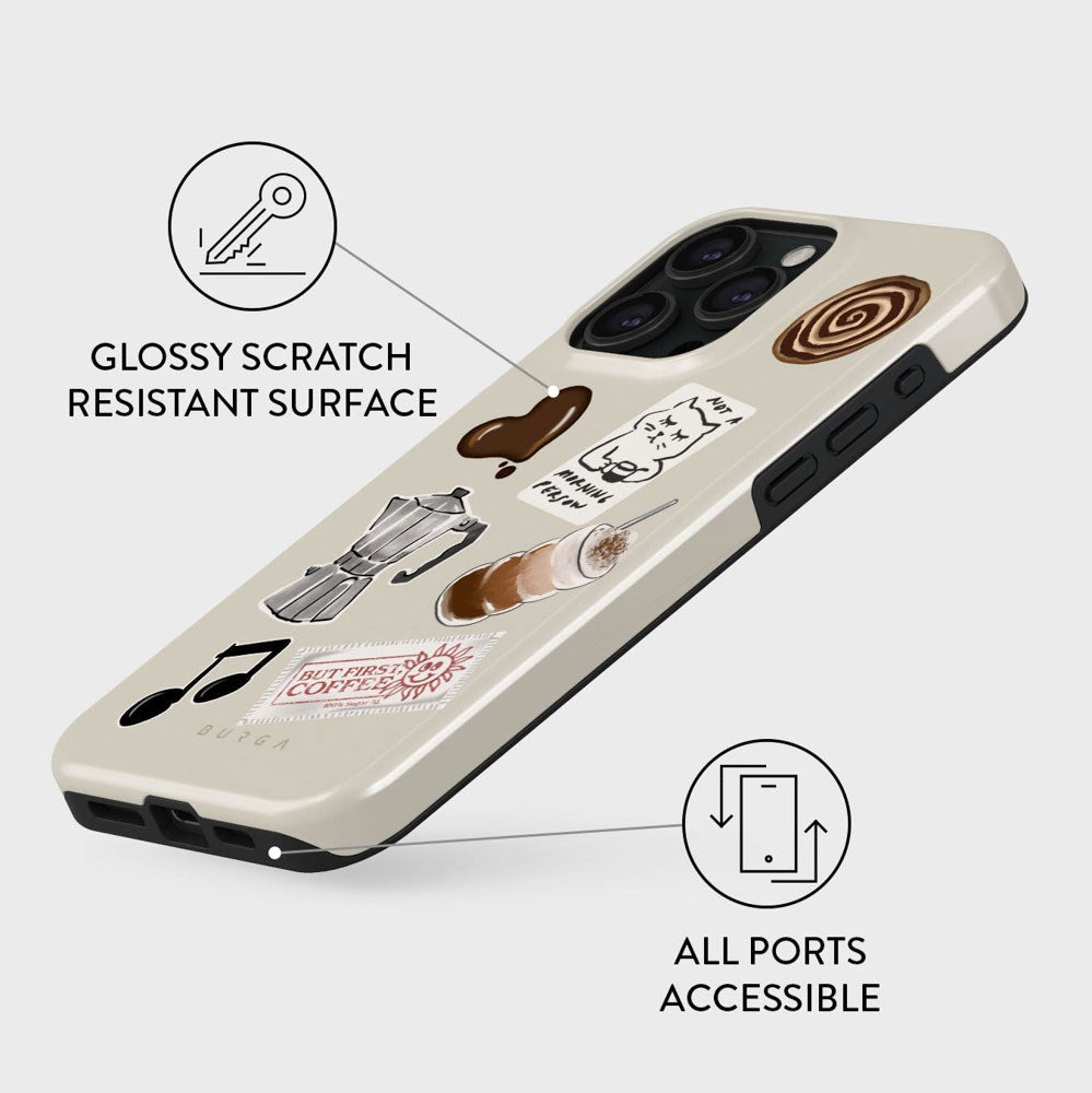 iPhone 15 Pro Burga Tough Fashion Cover - Oat Milk Please