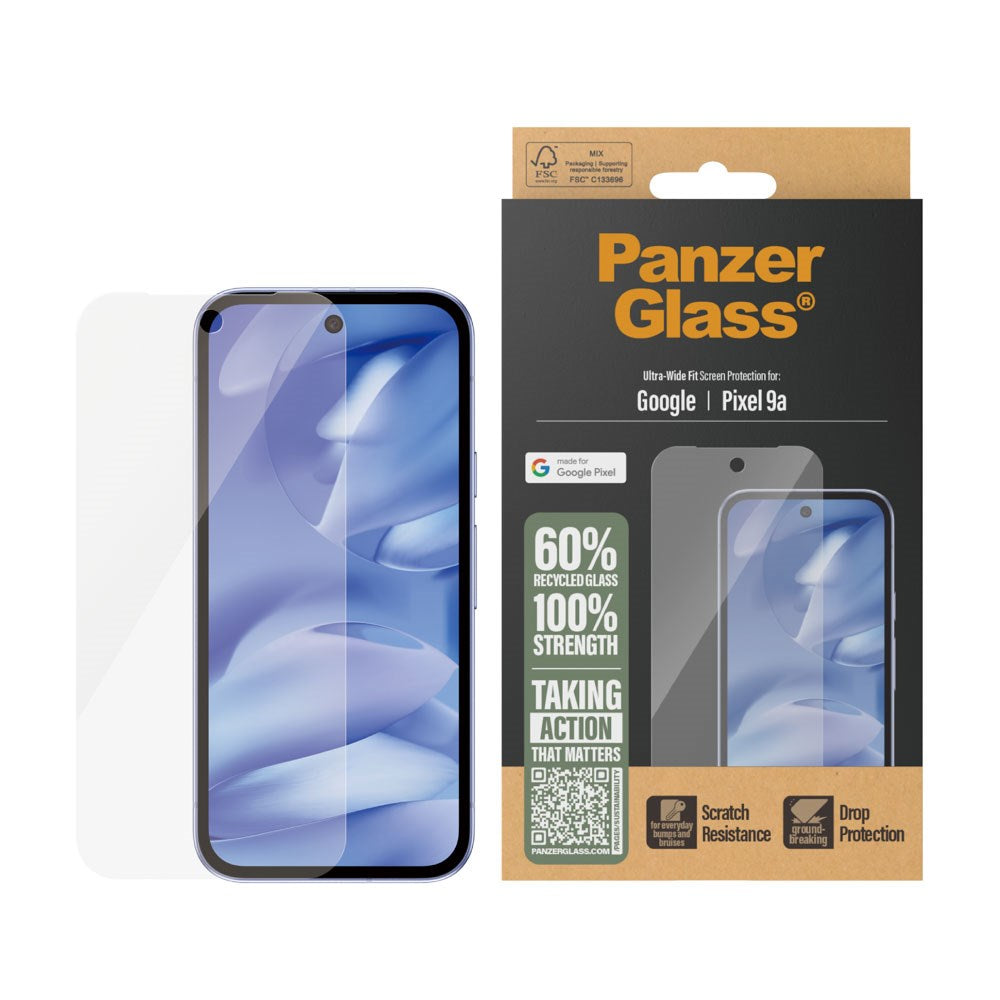 PanzerGlass Google Pixel 9a Ultra Wide Fit Beskyttelsesglas - Gennemsigtig