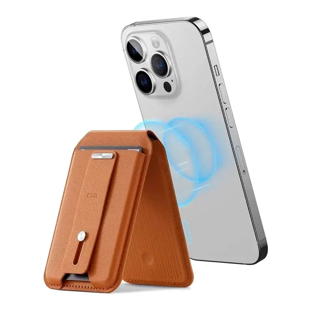 ESR - GeoWallet Kortholder m. Ståfunktion - MagSafe Kompatibel - Brun