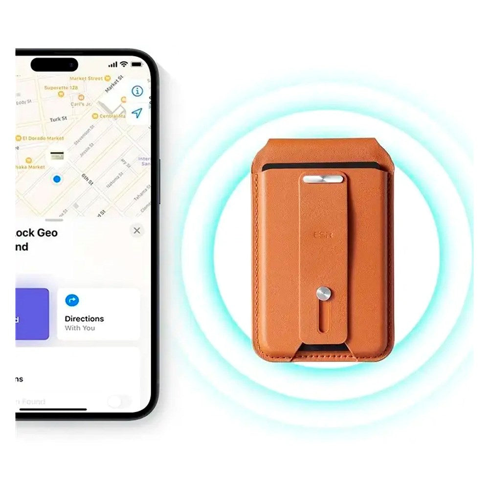 ESR - GeoWallet Kortholder m. Ståfunktion - MagSafe Kompatibel - Brun
