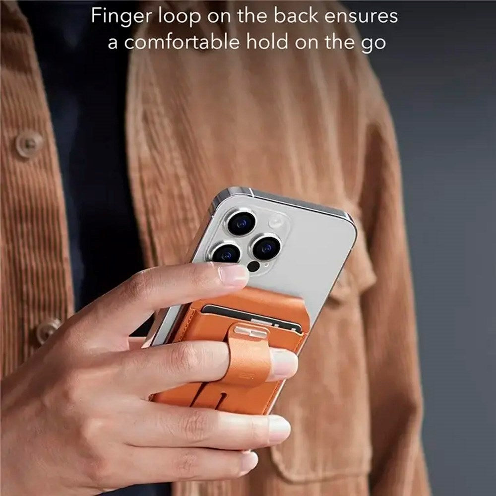 ESR - GeoWallet Kortholder m. Ståfunktion - MagSafe Kompatibel - Brun