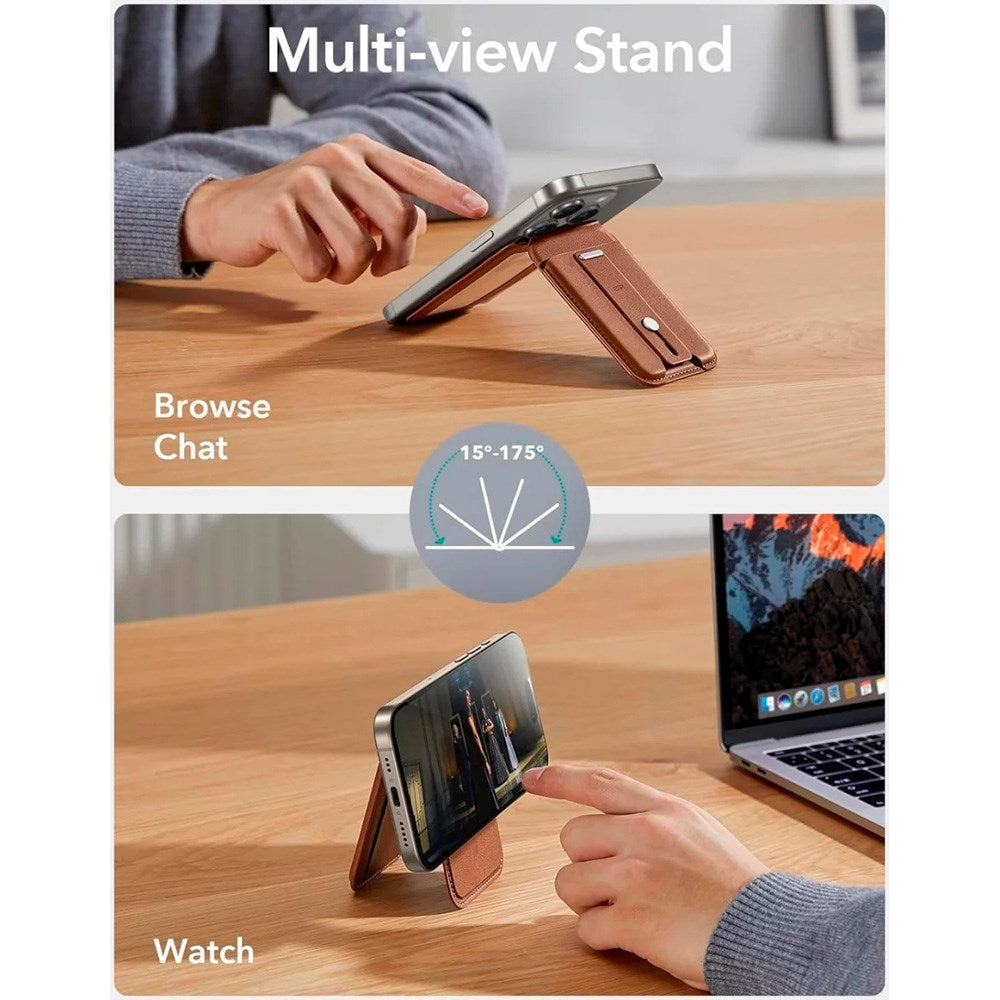 ESR - GripWallet Kortholder m. Ståfunktion - MagSafe Kompatibel - Brun