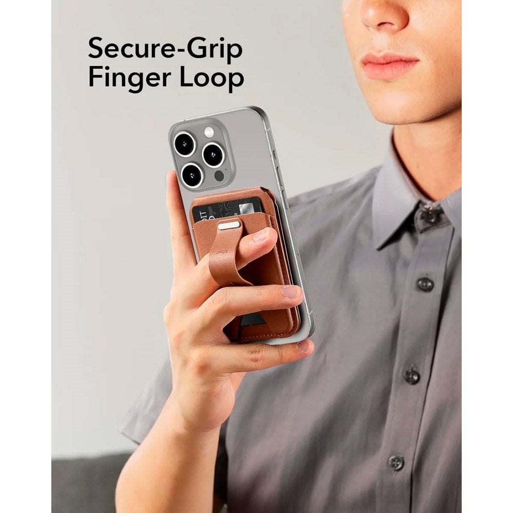 ESR - GripWallet Kortholder m. Ståfunktion - MagSafe Kompatibel - Brun