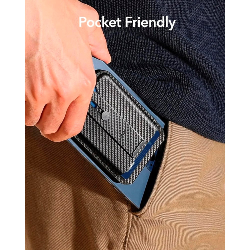 ESR - GripWallet Kortholder m. Ståfunktion - MagSafe Kompatibel - Sort Carbon