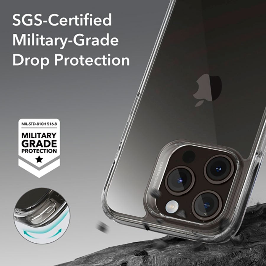 ESR iPhone 15 Pro Ice Shield Hybrid Air-Guard Bagside Cover - Gennemsigtig