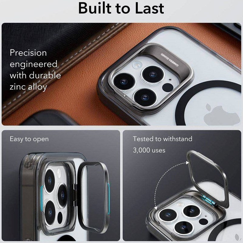 ESR - iPhone 14 Pro - Classic Hybrid Cover m. Kickstand - MagSafe Kompatibel - Gennemsigtig / Sort