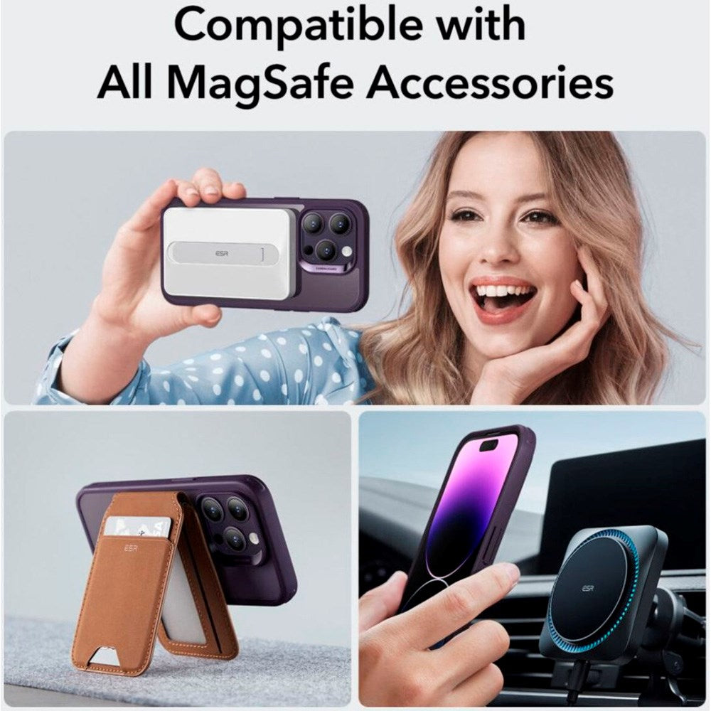 ESR - iPhone 14 Pro - Classic Hybrid Cover - MagSafe Kompatibel - Gennemsigtig / Lilla