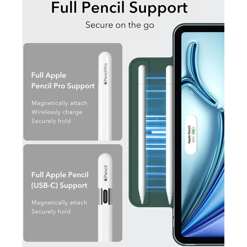 ESR iPad Air 11" (2025 / 2024) / Air 10.9" (2022 / 2020) / Pro 11" (2018) Rebound Magnetic Cover - Grøn