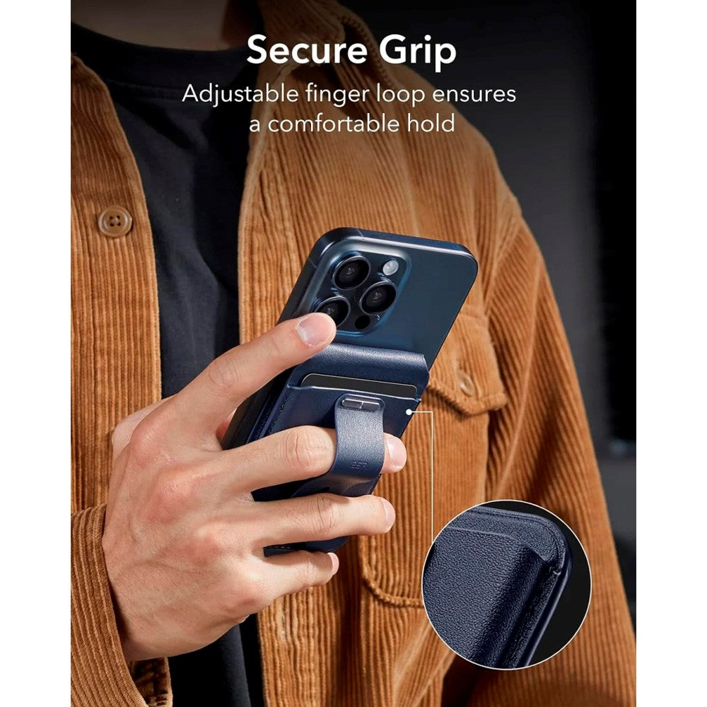 ESR - GeoWallet Kortholder m. Ståfunktion - MagSafe Kompatibel - Blå