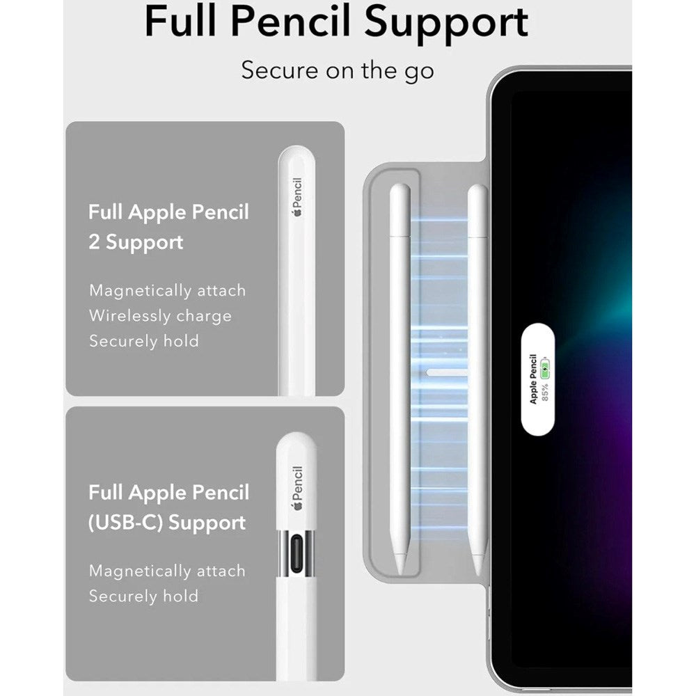 ESR iPad Air 13" (2025 / 2024) / Pro 12.9" (2022 / 2021 / 2020) Rebound Magnetic Cover - Grå