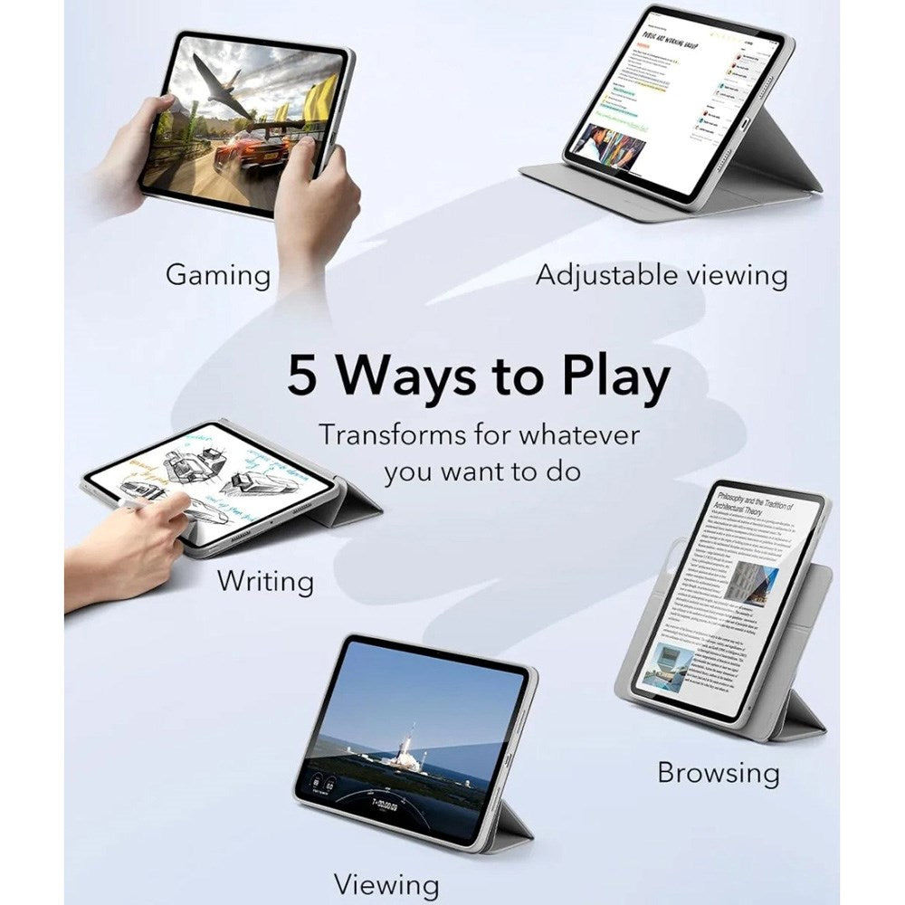 ESR iPad Pro 13" (2025 / 2024) Rebound Hybrid Flip Cover - Grå