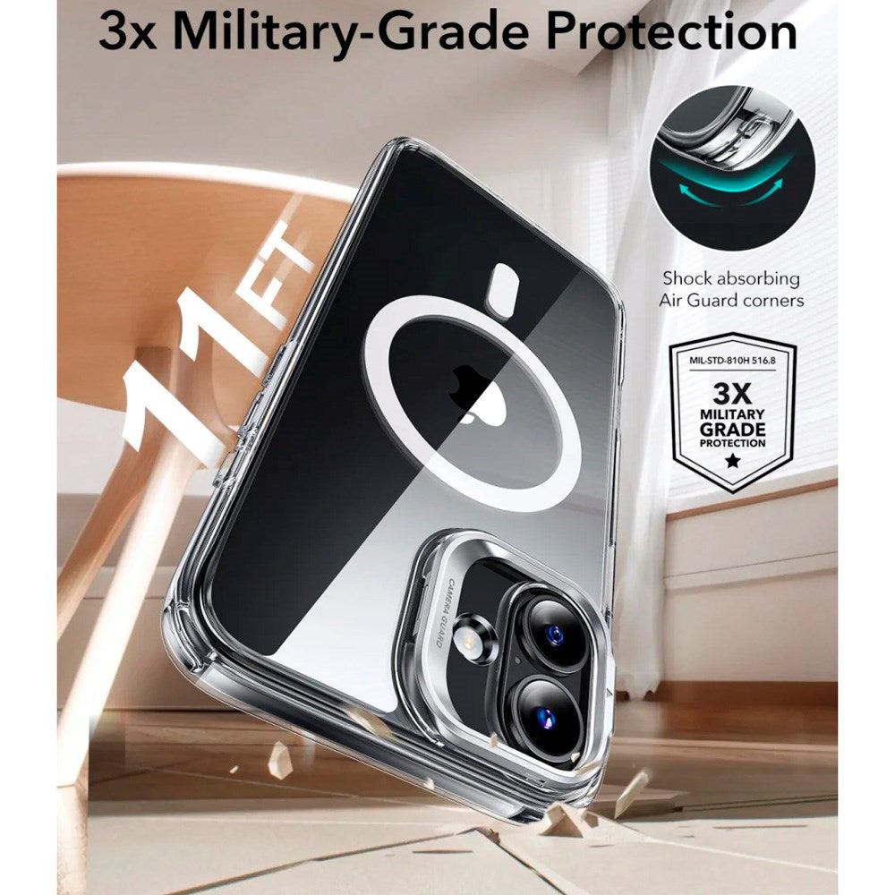 ESR - iPhone 16 - Classic Hybrid Cover m. Kickstand - MagSafe Kompatibel - Gennemsigtig
