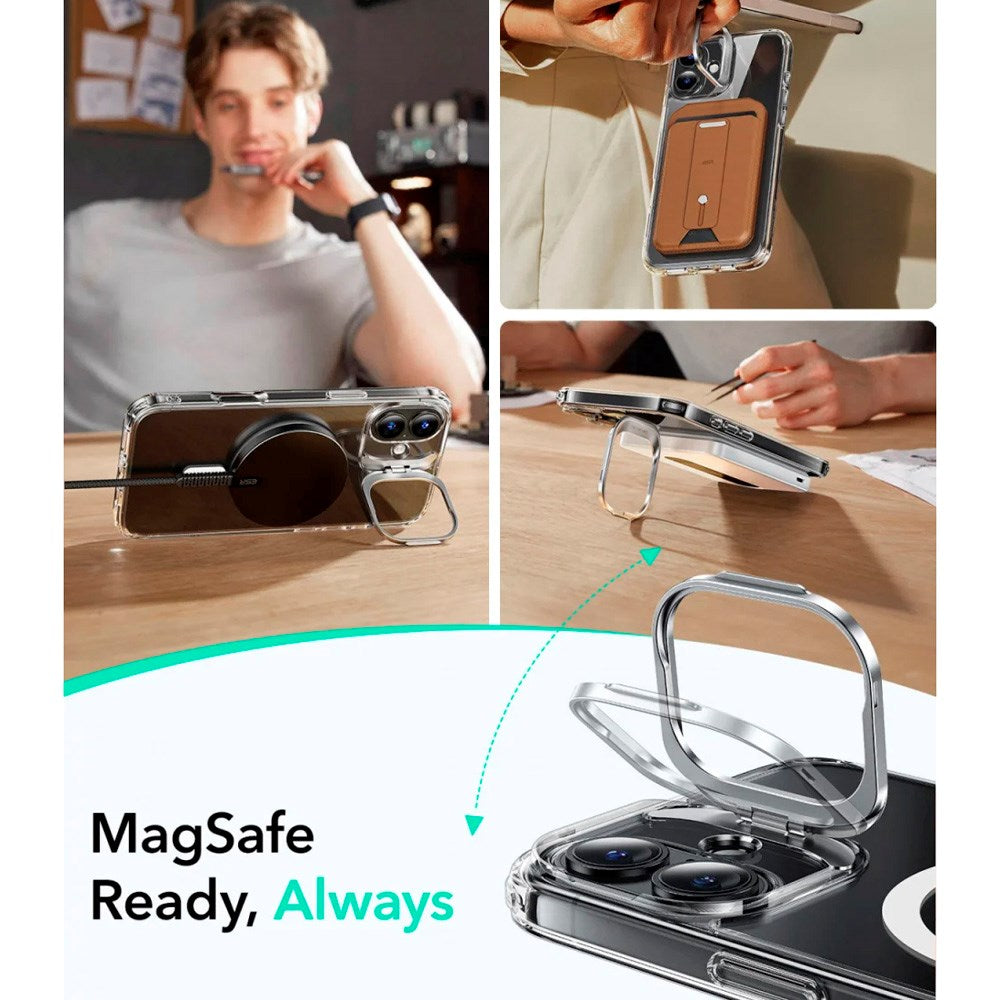 ESR - iPhone 16 - Classic Hybrid Cover m. Kickstand - MagSafe Kompatibel - Gennemsigtig