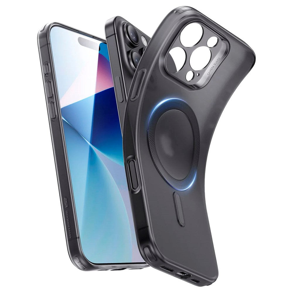 ESR - iPhone 16 Pro - Zero Clear Fleksibelt Plastik Cover - MagSafe Kompatibel - Mat Sort