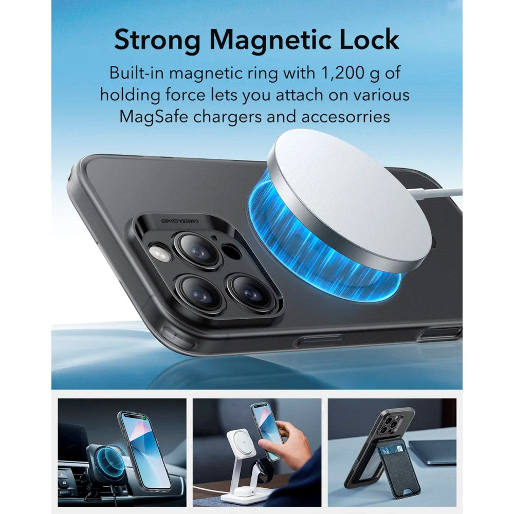 ESR - iPhone 16 Pro - Zero Clear Fleksibelt Plastik Cover - MagSafe Kompatibel - Mat Sort