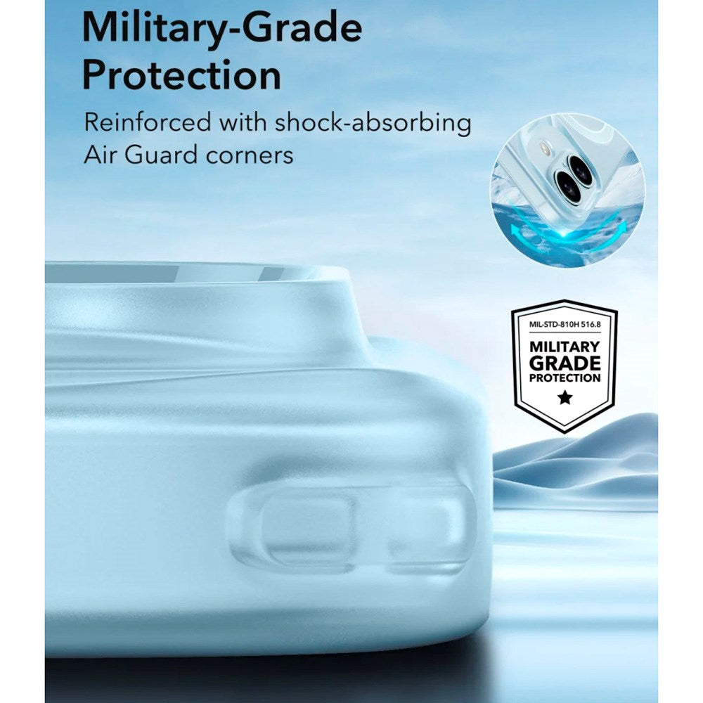 ESR - iPhone 16 - Zero Clear Fleksibelt Plastik Cover - MagSafe Kompatibel - Mat Blå