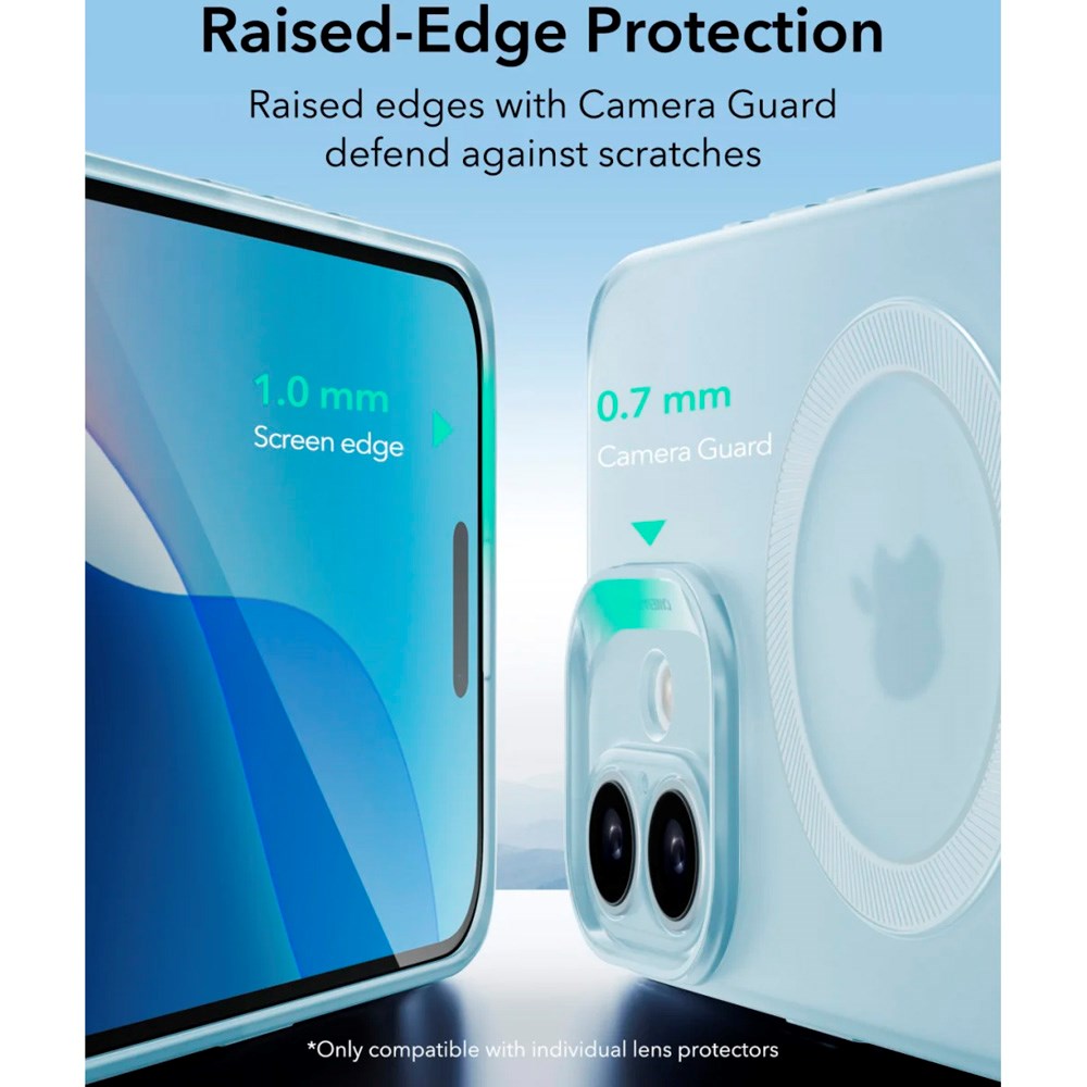 ESR - iPhone 16 - Zero Clear Fleksibelt Plastik Cover - MagSafe Kompatibel - Mat Blå