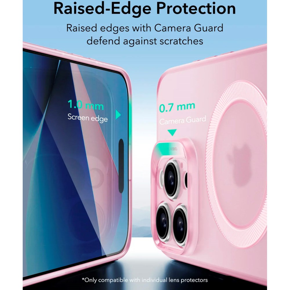 ESR - iPhone 16 Pro - Zero Clear Fleksibelt Plastik Cover - MagSafe Kompatibel - Mat Lyserød