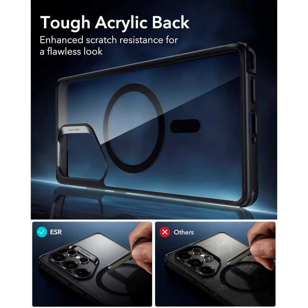 ESR - Samsung Galaxy S25 Ultra - Classic Hybrid Cover - MagSafe Kompatibel - Gennemsigtig / Sort