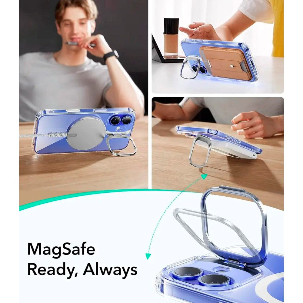 ESR - iPhone 16 Plus - Classic Hybrid Cover m. Kickstand - MagSafe Kompatibel - Gennemsigtig