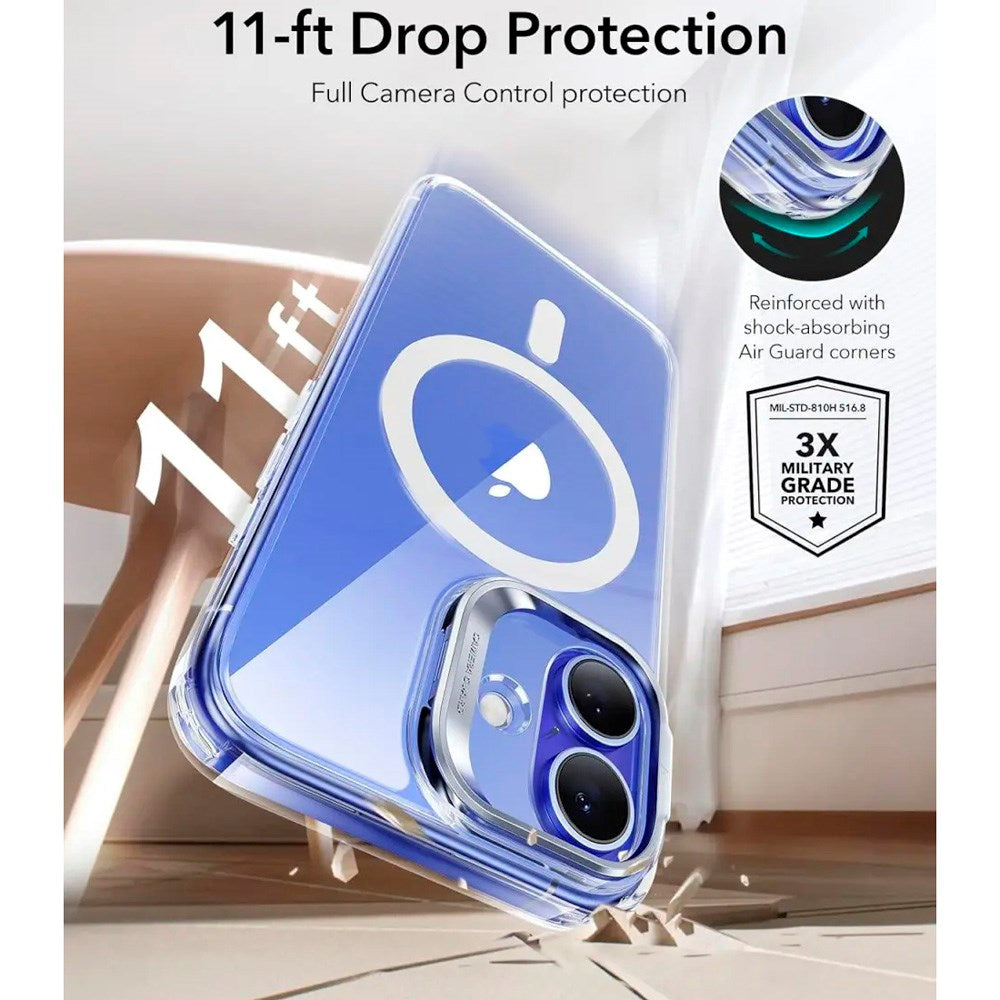 ESR - iPhone 16 Plus - Classic Hybrid Cover m. Kickstand - MagSafe Kompatibel - Gennemsigtig