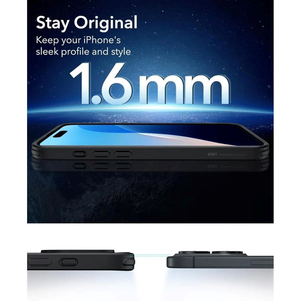 ESR iPhone 16 Classic Hybrid Cover m. Adgang til Camera Control Knap - MagSafe Kompatibel - Mat Gennemsigtig / Sort