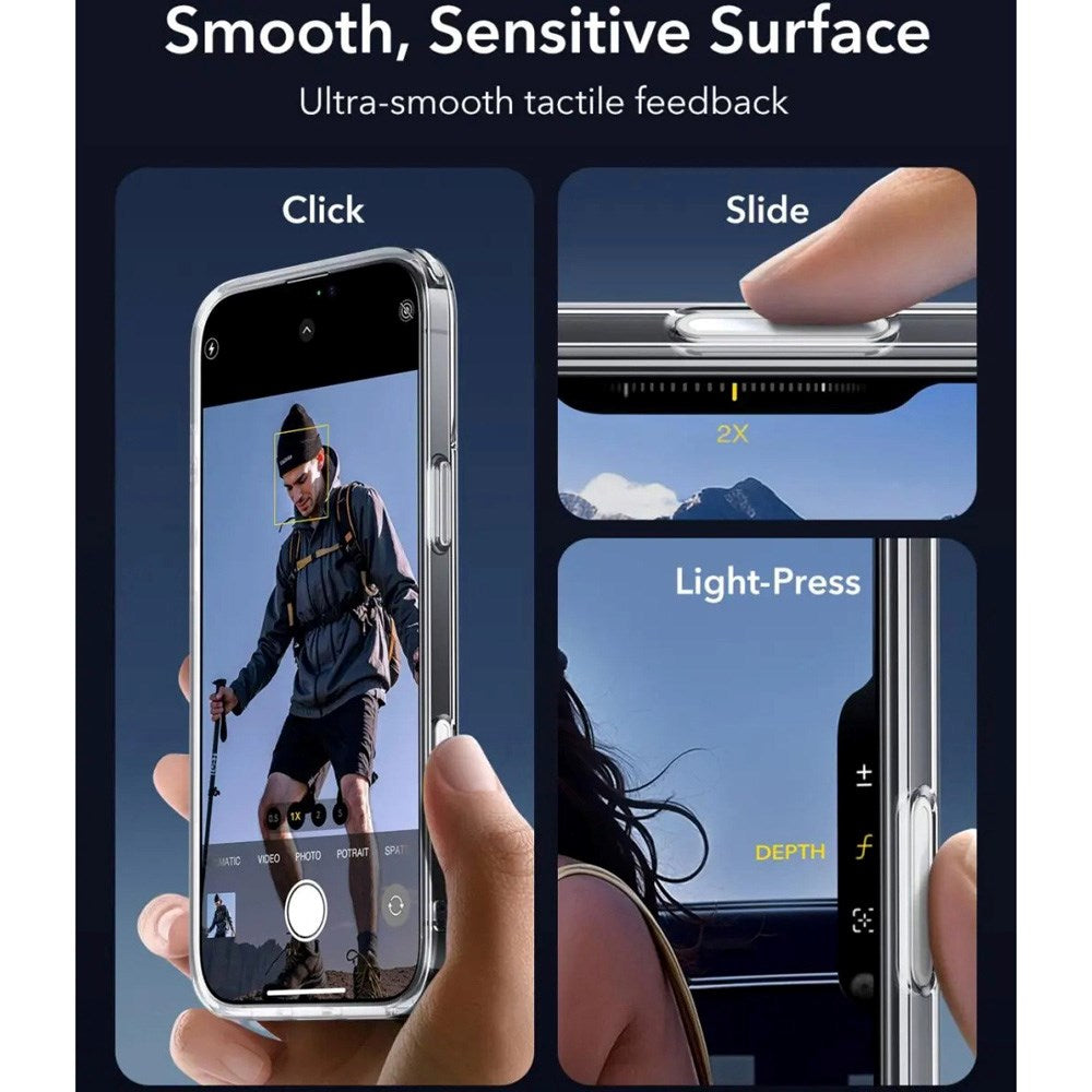 ESR iPhone 16 Classic Hybrid Cover m. Adgang til Camera Control Knap - MagSafe Kompatibel - Gennemsigtig / Sort