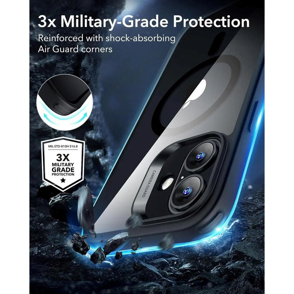 ESR iPhone 16 Classic Hybrid Cover m. Adgang til Camera Control Knap - MagSafe Kompatibel - Gennemsigtig / Sort