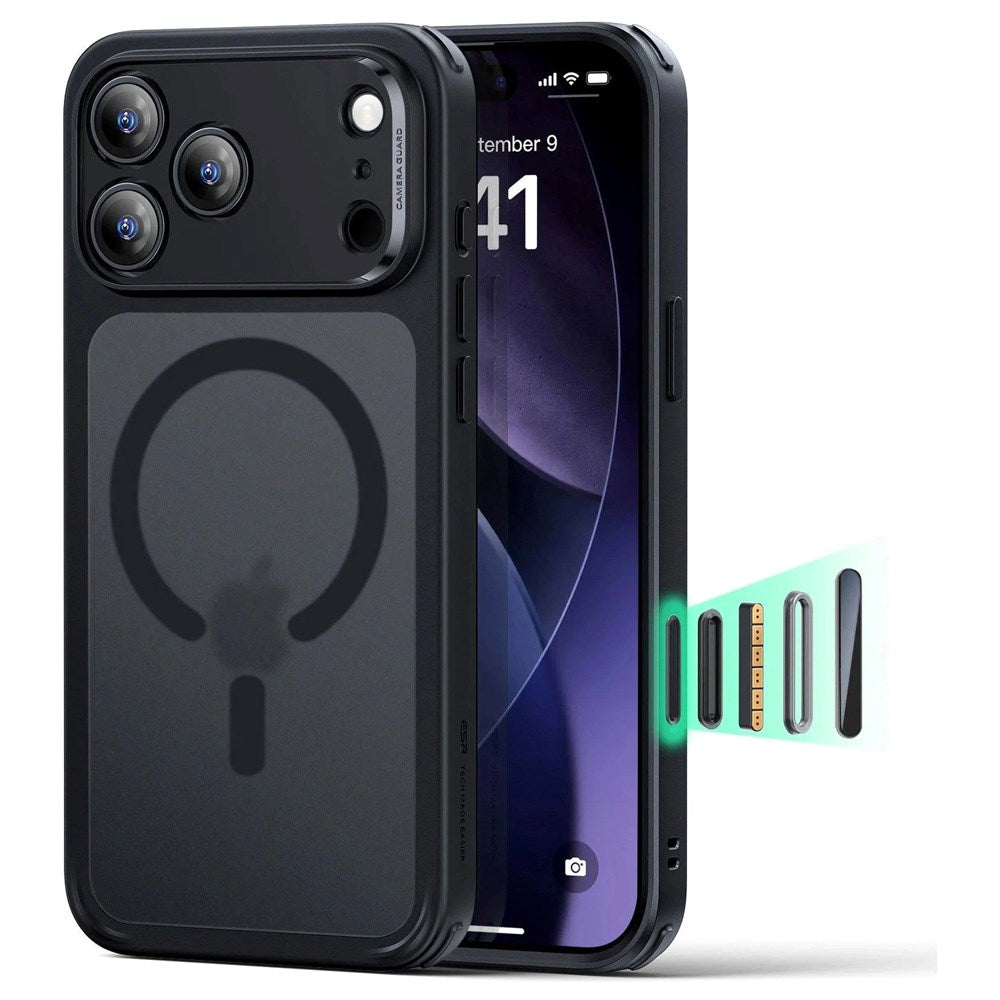 iPhone 17 Pro ESR Classic Hybrid Cover m. Indbygget Camera Control Knap - MagSafe Kompatibel - Mat Sort