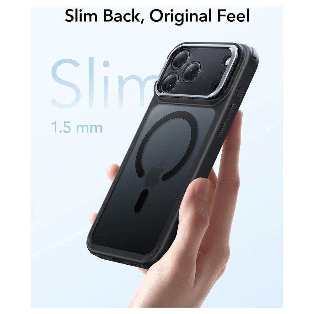 ESR iPhone 17 Pro Max Classic Hybrid Stash Cover m. Kickstand - MagSafe Kompatibel - Mat Sort