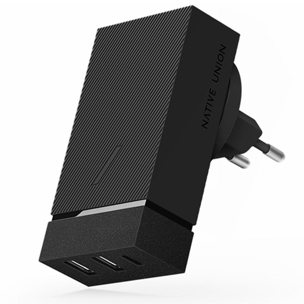 Native Union Smart Hub Vægoplader / Rejseadapter 45W med USB-A & USB-C - Sort