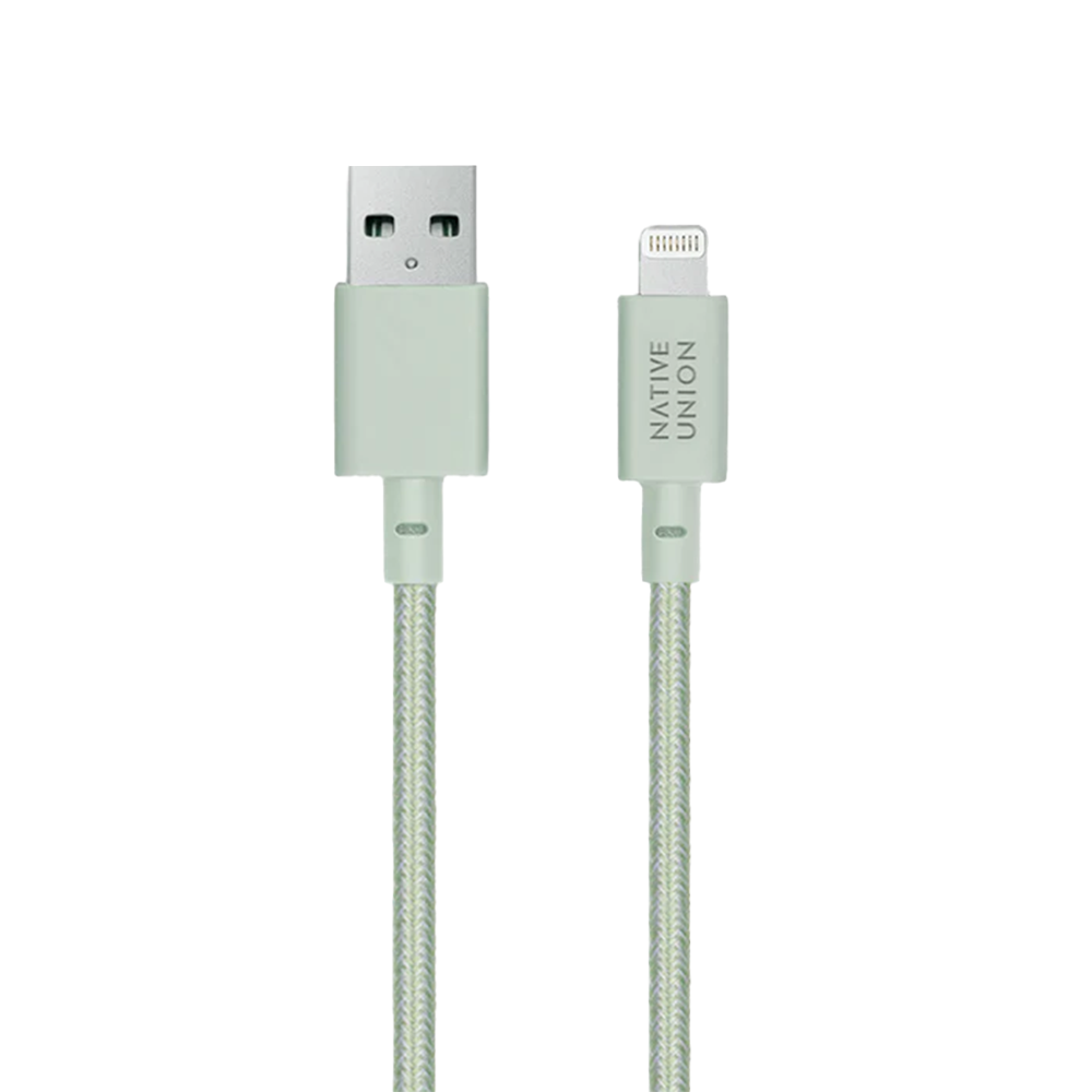 Native Union Belt USB-A til Lightning Kabel m. Læderspænde 1.2 m. - Sage