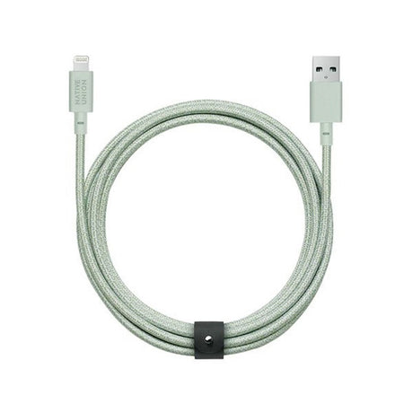 Native Union XL Belt Kabel USB-A til Lightning med Læderspænde 3 Meter - Sage