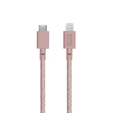 Native Union Night USB-C til Lightning Kabel m. Læderspænde 3 m. - Rose