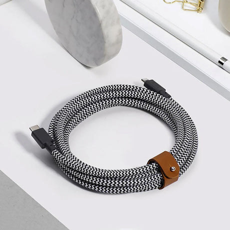 Native Union Night USB-C til Lightning Kabel m. Læderspænde 3 m. - Rose