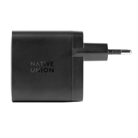 Native Union Fast Charger m. PD & GaN - Vægoplader m. 2 x USB-C 65W - Sort