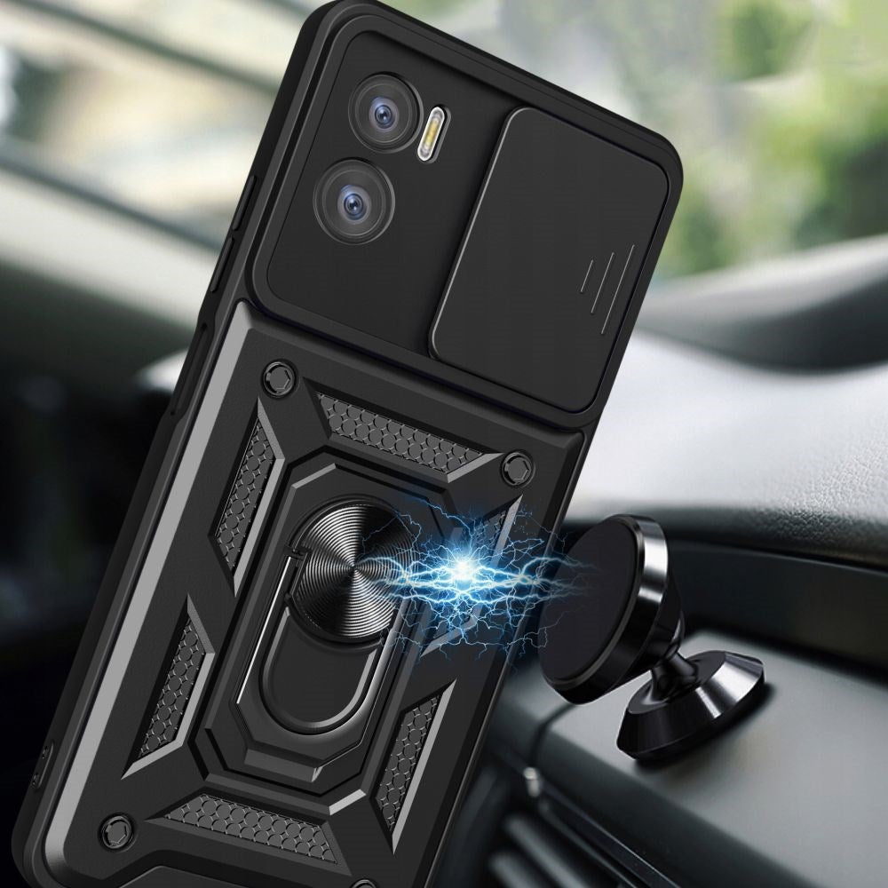 Tech-Protect Motorola Moto E22 / E22i Camshield Cover m. Magnetisk Ring & Ståfunktion - Sort