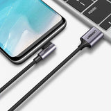 Ugreen 18W Vinklet USB-A til USB-C Kabel - 2m - Sort