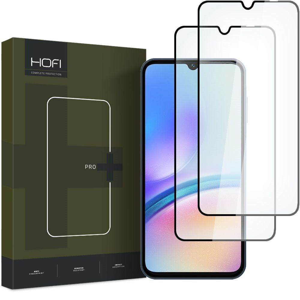 Hofi Samsung Galaxy A05s Glass Pro+ Skærmbeskyttelsesglas - Case Friendly - 2-Pak - Sort Kant