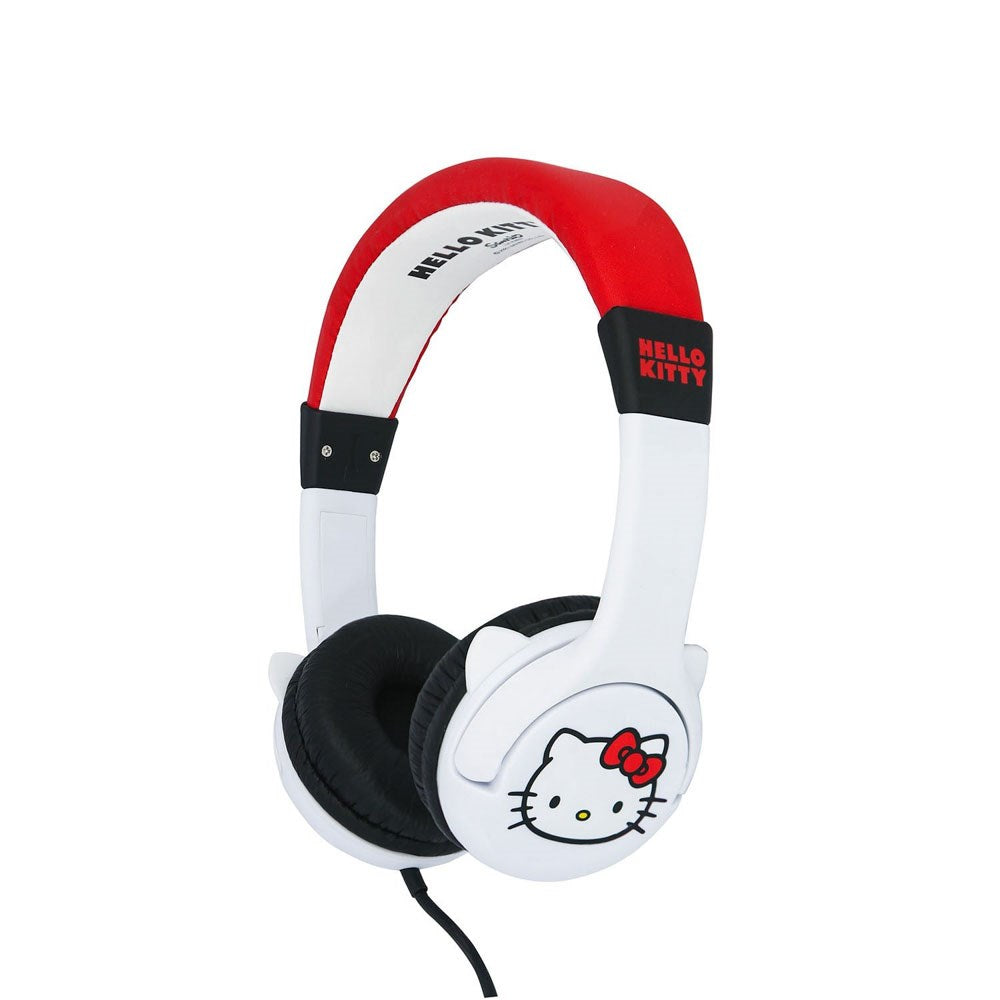 Hello Kitty OTL On-Ear Børne Headset m. 3D Ører - Max. 85dB - Hvid / Rød