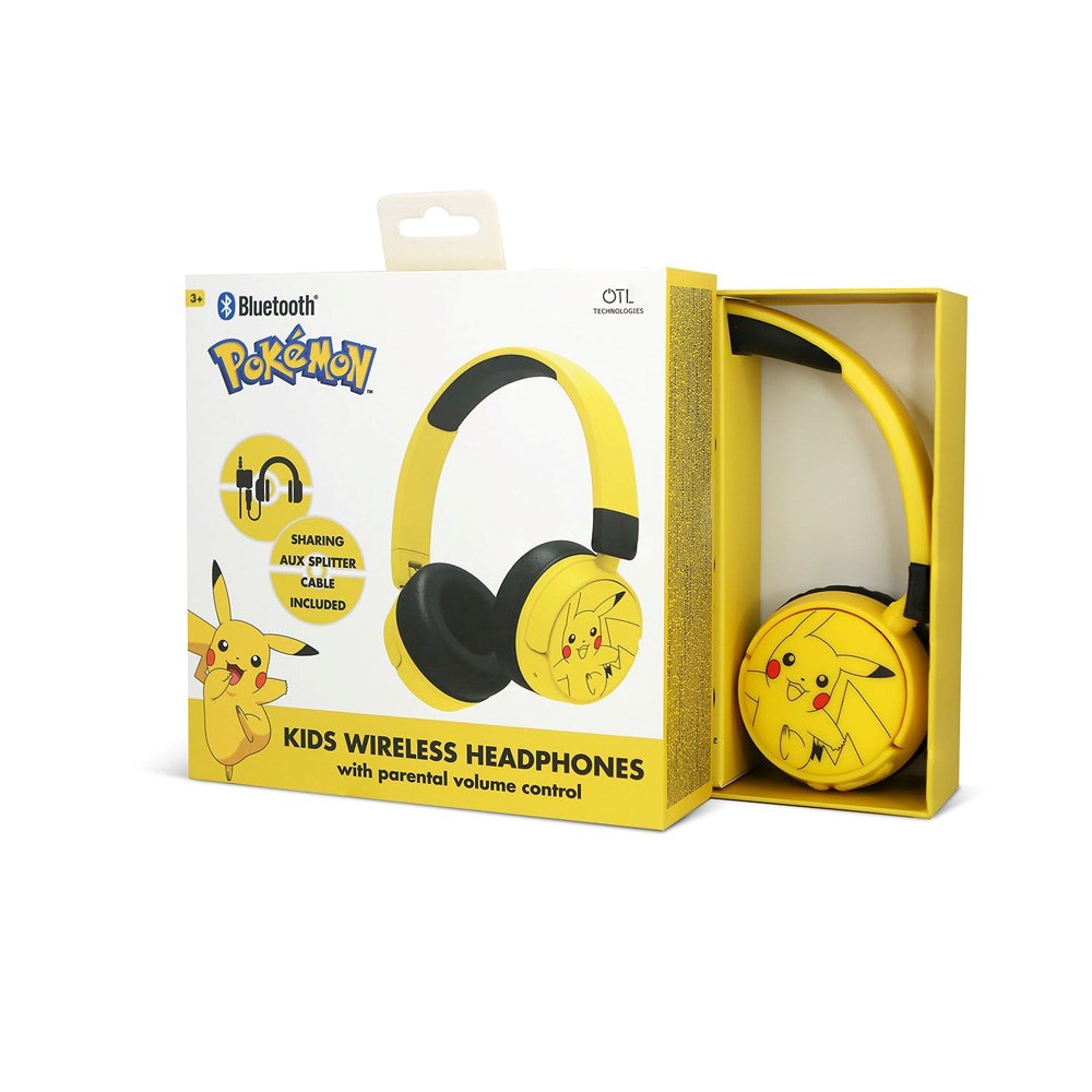 OTL Pikachu On-Ear Bluetooth Headset til Børn - Gul / Sort