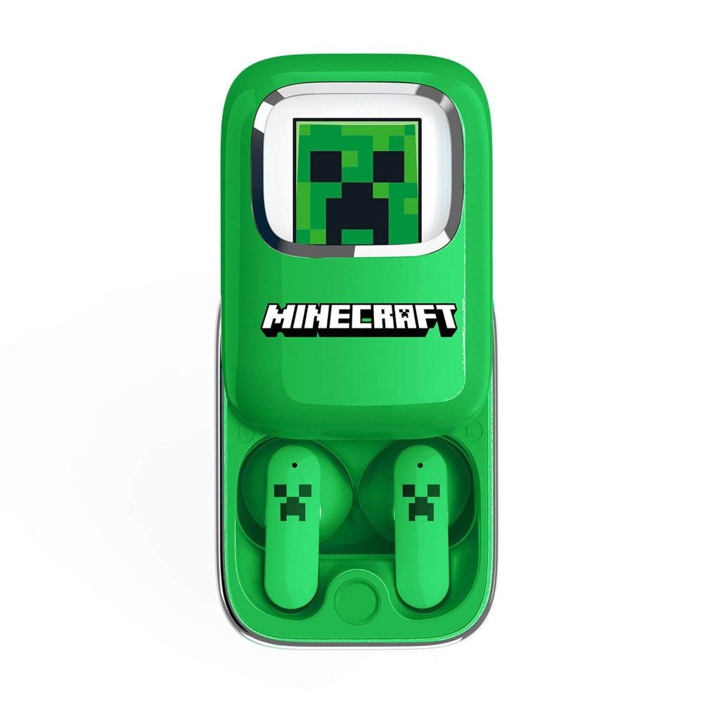 OTL Minecraft True Wireless In-Ear Høretelefoner - inkl. Skub-Op Opladningsetui - Grøn