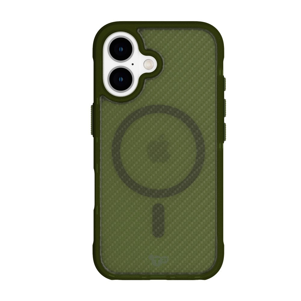 iPhone 16 Tech21 EVO Armor Mobil Cover - MagSafe Kompatibel - Gennemsigtig / Grøn
